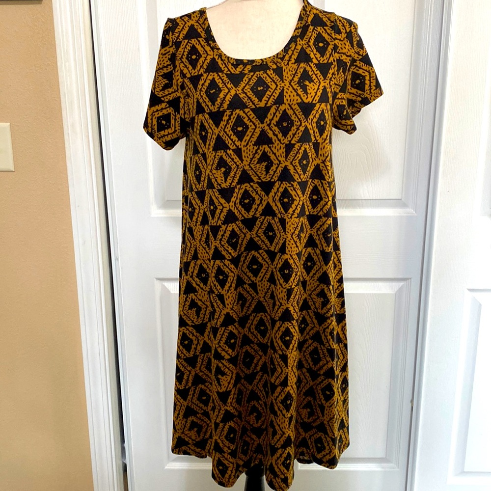 Lularoe Carly Dress Black & Gold
